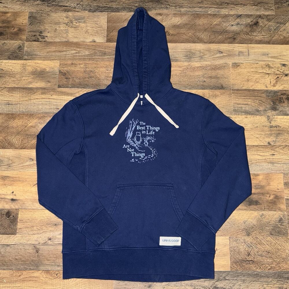 Life Is Good Women's Winnie Best Things Simply True Fleece Hoodie Size Medium